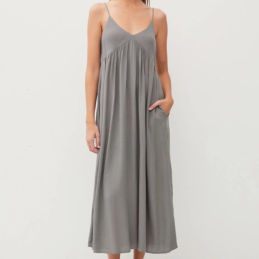 Gray Strappy Maxi Dress